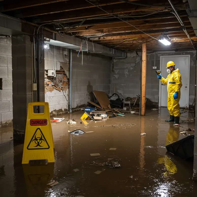 Flooded Basement Electrical Hazard in Scotland Neck, NC Property